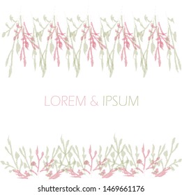 Vector abstract floral invitation background.Pink gray invitation card for wedding,birthday,party,fashion show,housewarming party,garden party,etc.Pink gray abstract flower on white background. Banner