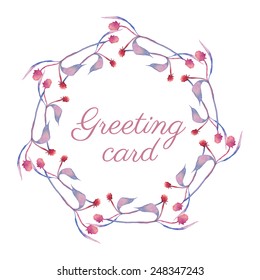 Vector abstract floral laurel wreath. Design template with place for your text. Can be used for wedding invitations, banners, printing, cards.