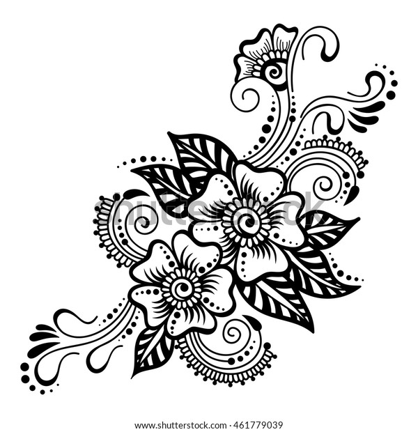 Vector Abstract Floral Mehndi Element Henna Stock Vector (Royalty Free ...