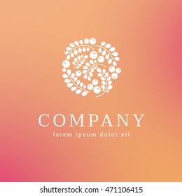 Vector abstract floral ornamental logo template.