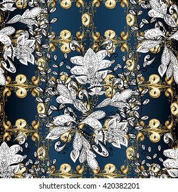 vector abstract floral pattern on dark blue gradient