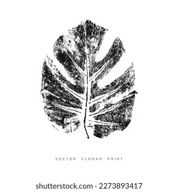 Vector abstract floral print. Black and white template image for card, poster.
