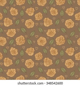 Vector abstract floral roses seamless vintage pattern