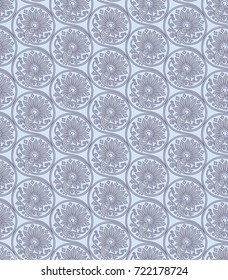 Vector abstract floral round braided elements seamless pattern