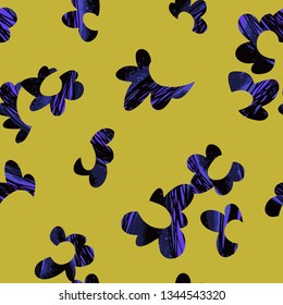 Vector abstract floral seamless pattern. Fantasy flowers stylized as daisies. Ovals and petals. Animal skin illusion. Plane background for textile, fabric, wrapping and surface.