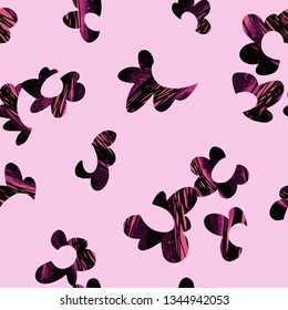 Vector abstract floral seamless pattern. Fantasy flowers stylized as daisies. Ovals and petals. Animal skin illusion. Plane background for textile, fabric, wrapping and surface.