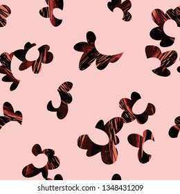 Vector abstract floral seamless pattern. Simple fantasy flowers stylized as daisies. Ovals and petals. Animal skin illusion. Plane background for textile, fabric, wrapping and surface.