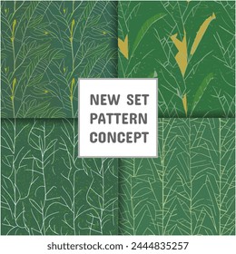 Vector abstract floral seamless pattern, seamless leaf set of patterns