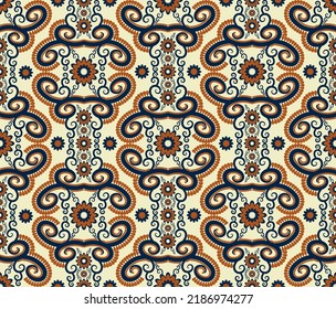 Vector abstract floral shape vintage brown color seamless pattern background. Use for fabric, textile, interior decoration elements, upholstery, wrapping.