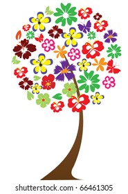 vector abstract floral tree
