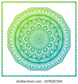 Vector abstract floral twelve-pointed mandala.