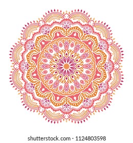 Vector abstract floral twelve-pointed mandala.