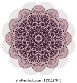 Vector abstract floral twelve-pointed mandala.