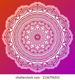 Vector abstract floral twelve-pointed mandala.