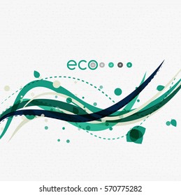 Vector abstract floral waves with leaves, nature abstract backgrounds