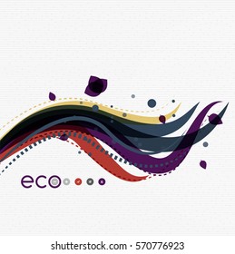 Vector abstract floral waves with leaves, nature abstract backgrounds