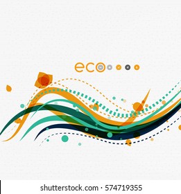 Vector abstract floral waves with leaves, nature abstract backgrounds
