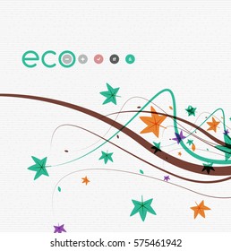 Vector abstract floral waves with leaves, nature abstract backgrounds