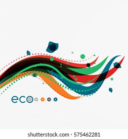 Vector abstract floral waves with leaves, nature abstract backgrounds
