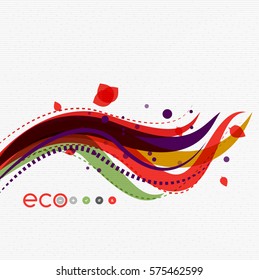 Vector abstract floral waves with leaves, nature abstract backgrounds