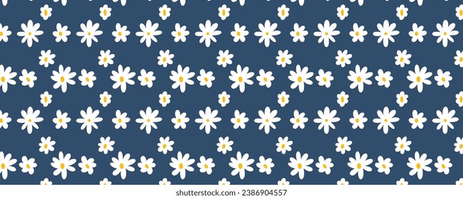 Fondo de patrón ininterrumpido de color azul floral abstracto vectorial