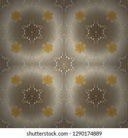 Vector abstract floral wreath from golden doodle fantasy leaves and flower on a beige and neutral colors. Hand drawn decorative frame, album cover, greeting card, vintage Art deco style.