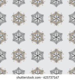 Vector abstract floral wreath from golden doodle fantasy leaves and flower on a gray background. Hand drawn decorative frame, album cover, invitation, greeting card, vintage Art deco style.