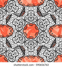 Vector abstract floral wreath from white doodle fantasy leaves and flower on a background. Hand drawn decorative frame, album cover, greeting card, vintage Art deco style.