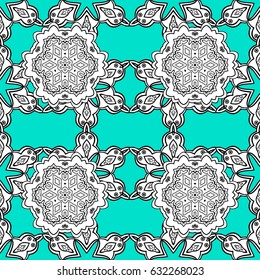 Vector abstract floral wreath from white doodle fantasy leaves and flower on a blue background. Hand drawn decorative frame, album cover, greeting card, vintage Art deco style.
