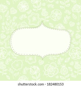 Vector abstract flower background. Vector card template. Vector doodle flowers background.