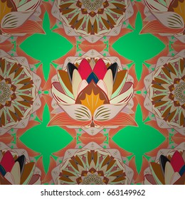 Vector abstract flower background. Motley seamless pattern.