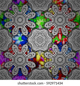 Vector abstract flower background. Pretty floral print with small flowers. Motley seamless pattern.