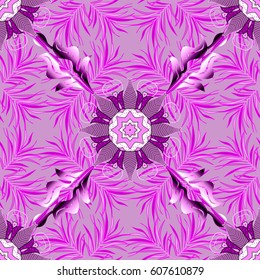 Vector abstract flower background. Pretty floral print with small flowers. Motley seamless pattern.