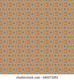 Vector abstract flower background. Pretty floral print with blue small flowers. Motley seamless pattern.