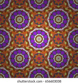 Vector abstract flower background. Pretty floral print with small flowers. Motley seamless pattern.
