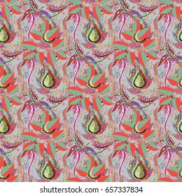 Vector abstract flower background. Pretty floral print with small flowers. Motley seamless pattern.