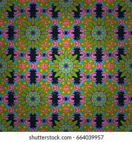Vector abstract flower background. Pretty floral print with small flowers. Motley seamless pattern.