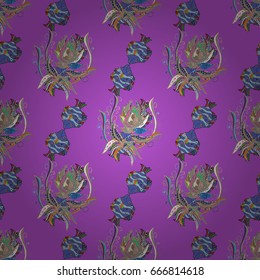 Vector abstract flower background. Pretty floral print with small flowers. Motley seamless pattern.