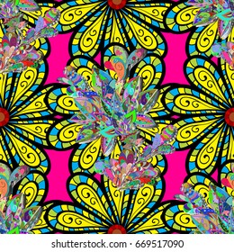 Vector abstract flower background. Pretty floral print with small flowers. Motley seamless pattern.