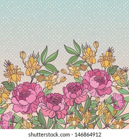 Vector abstract flower background with text place