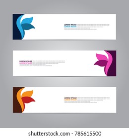 Vector abstract flower banner design template. collection design backdrop