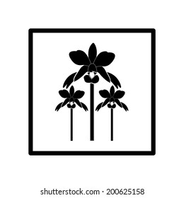 Vector Abstract Flower Black Silhouette Illustration