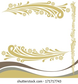 vector abstract flower card with leafs
