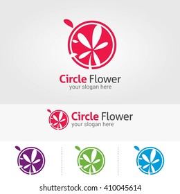 Vector abstract flower. Circle flower concept design