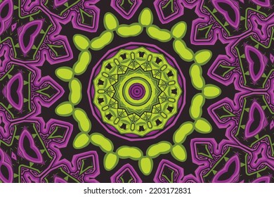 Vector abstracto floral colorido mandala étnico tribal patrón en el fondo