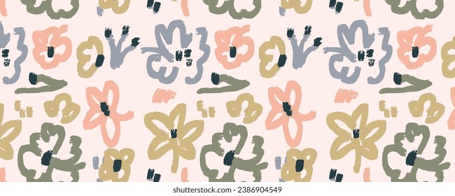 Vector abstract flower colorful seamless pattern background