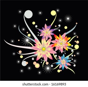 Vector abstract Flower composition background.