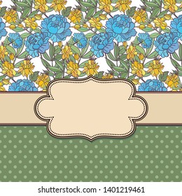Vector abstract flower frame with text place