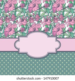 Vector abstract flower frame with text place