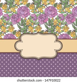 Vector abstract flower frame with text place